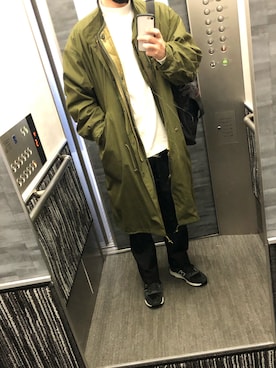 「united arrows」｜「アイテム（モッズコート）」を使った、tatsunokoさん（メンズ・165cm）の冬コーディネート