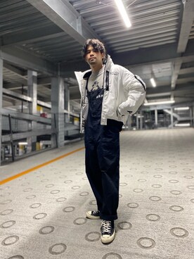 「AVIREX（アヴィレックス）のアイテム（オールインワン・サロペット）」を使った、Asai.Hirotoさん（メンズ・177cm）の秋コーディネート