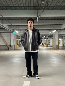 「AVIREX（アヴィレックス）のアイテム（その他アウター）」を使った、Asai.Hirotoさん（メンズ・177cm）の冬コーディネート