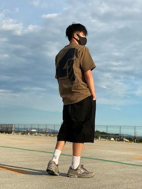 「アイテム（マスク、ブラック系）」を使った、Asai.Hirotoさん（メンズ・177cm）の夏コーディネート