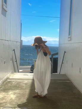 「インスタフォローしてね！」｜「アイテム（ワンピース/ドレス）」を使った、Fukano Ioriさん（レディース・155cm）の夏コーディネート