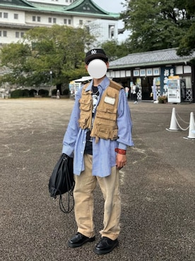 Supreme のアイテムを使った「フィッシングベスト」の人気ファッション