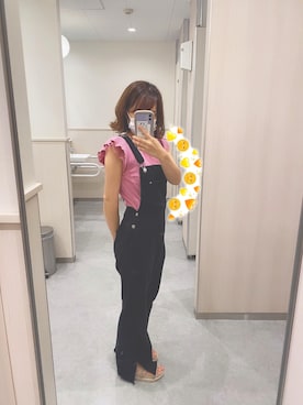 「いいね返し」｜「アイテム（オールインワン・サロペット）」を使った、𝑁𝑎𝑛𝑎 ⸝⸝ @  さん（レディース・149cm）の夏コーディネート