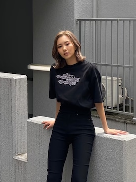 「ENVYM（アンビー）のフレアカラージェギンス（その他パンツ）」を使った、envym_officialさん（レディース・160cm）の夏コーディネート