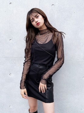 「ENVYM（アンビー）のバックオープンキャミ（キャミソール）」を使った、envym_officialさん（レディース・160cm）の夏コーディネート