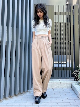 「ENVYM（アンビー）のアイテム（パンツ）」を使った、envym_officialさん（レディース・160cm）の春コーディネート