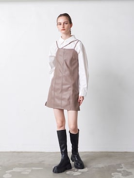 「ミニワンピ」｜envym_officialさん（レディース・160cm）の秋コーディネート