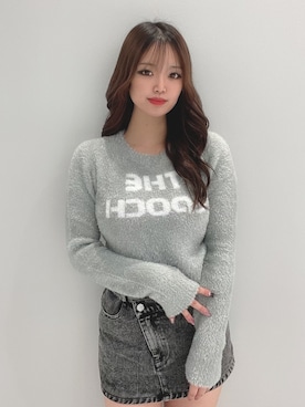 「アイテム（ニット/セーター、シルバー系）」を使った、envym_officialさん（レディース・161cm）の秋コーディネート