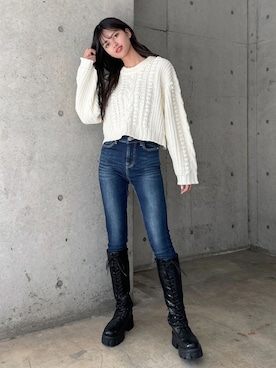 「ENVYM（アンビー）のアイテム（トップス）」を使った、envym_officialさん（レディース・160cm）の冬コーディネート