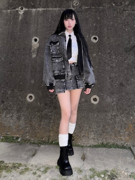 「ENVYM（アンビー）のアイテム（ブルゾン）」を使った、envym_officialさん（レディース・168cm）の冬コーディネート