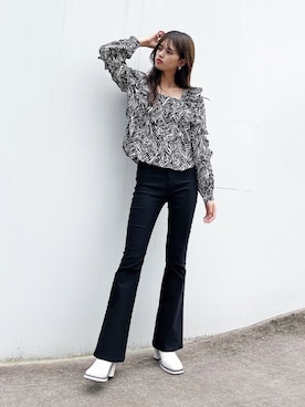 「柄シャツ」｜envym_officialさん（レディース・160cm）の夏コーディネート