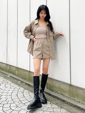 「ENVYM（アンビー）のアイテム（その他アウター）」を使った、envym_officialさん（レディース・160cm）の秋コーディネート