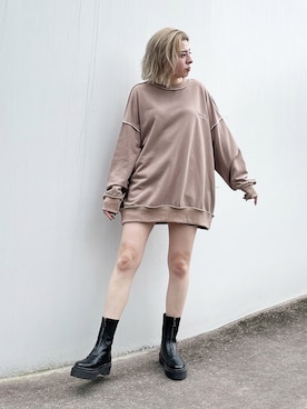 「アイテム（トップス、ブラウン系）」を使った、envym_officialさん（レディース・160cm）の夏コーディネート