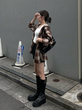 「ENVYM（アンビー）のアイテム（ブーツ）」を使った、envym_officialさん（レディース・158cm）の秋コーディネート