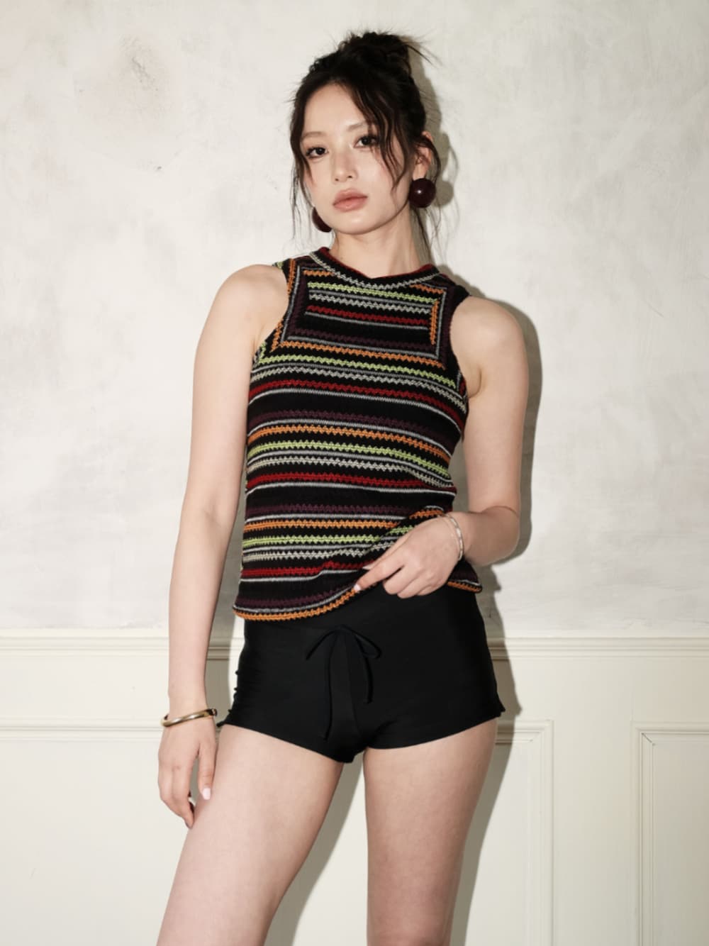 「春ニット、はるコーデ、今日のコーデ、シンプルスタイル、オトナ女子、パンツコーデ、大人コーデ、大人かわいい、ボーダー、休日スタイル、韓国ファッション、春色、エスニック、水着、OSYAREVO」｜「OSYAREVOの【公式】インスタグラム（その他、その他）」を使った、OSYAREVOさん（レディース・167cm）の春コーディネートの1枚目の写真