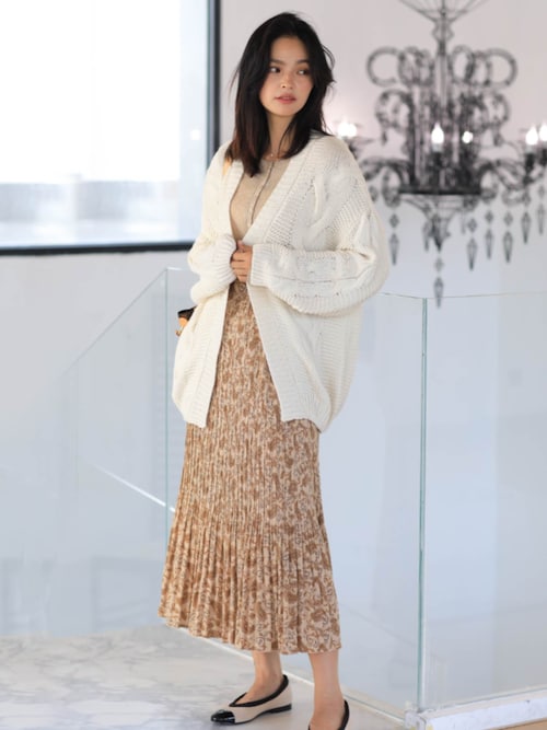 ケーブルニット カーディガン