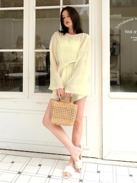 「アイテム（水着、ホワイト系）」を使った、OSYAREVOさん（レディース・167cm）の夏コーディネート