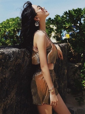 「アイテム（水着、レッド系）」を使った、OSYAREVOさん（レディース・166cm）の夏コーディネート