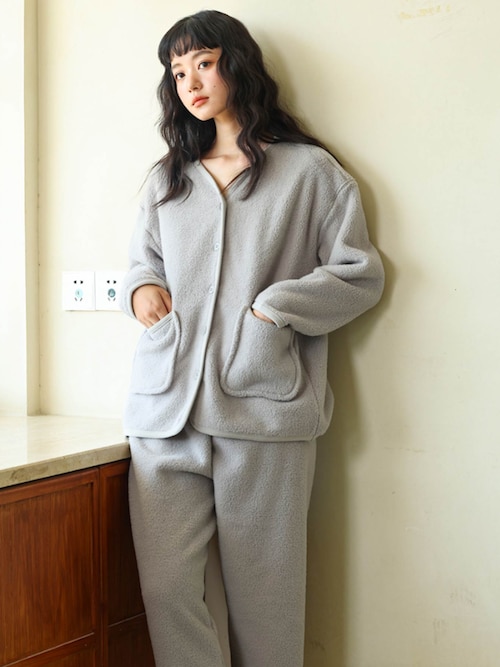 ボア カーディガン ルームウェア セットアップ