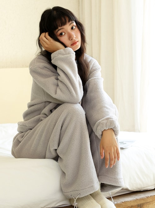 クルーネック ボア ルームウェア セットアップ