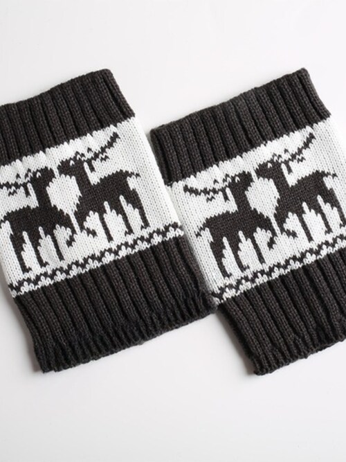 ノルディック柄 レッグウォーマー ショート丈