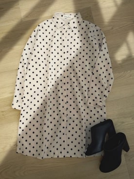 「アイテム（シャツワンピース）」を使った、OSYAREVOさん（レディース・166cm）の冬コーディネート