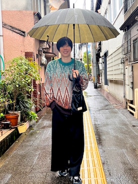 「MAISON SPECIAL（メゾンスペシャル）のアイテム（スウェットパンツ）」を使った、ゆごまるさん（メンズ・169cm）の春コーディネート