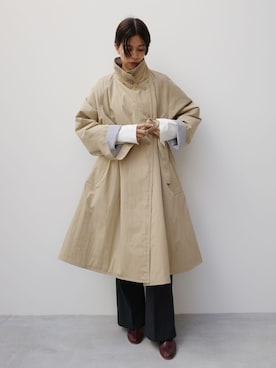 「IENA LA BOUCLE（イエナラブークル）のIENA LA BOUCLE リバーパテットキルティングコート（その他アウター、ベージュ系）」を使った、sonoさん（レディース・160cm）の秋コーディネート