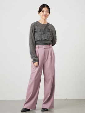 「IENA（イエナ）のモヘヤ混シアープルオーバー（ニット/セーター、グレー系）」を使った、sonoさん（レディース・160cm）の秋コーディネート