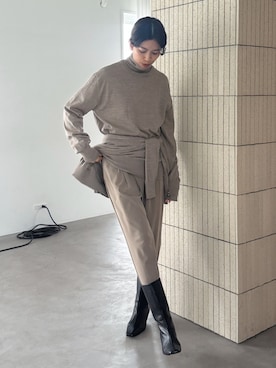 「IENA（イエナ）のトレンカスラックス（スラックス、グリーン系）」を使った、sonoさん（レディース・160cm）の秋コーディネート