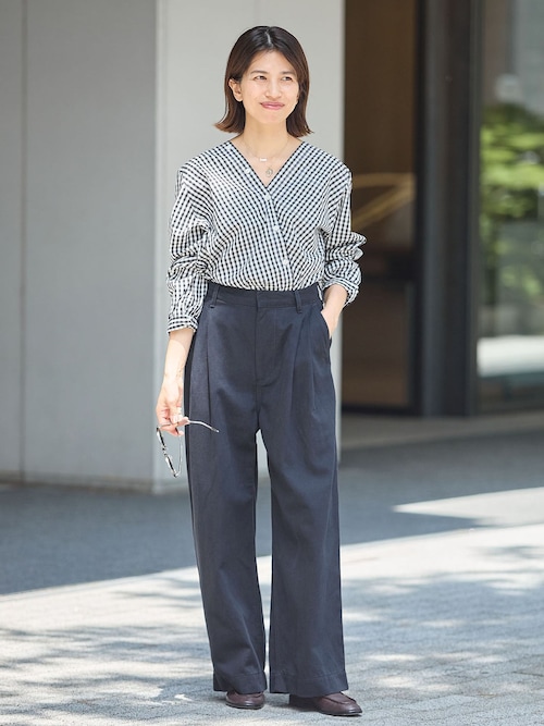 IENA（イエナ） チノパン BLACK コットンチノパンツ レディース