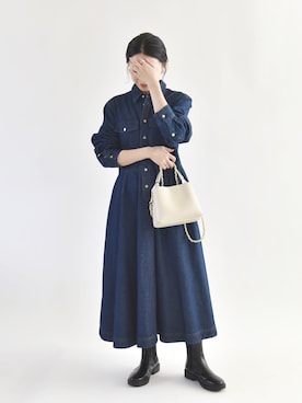 「30代ファッション」｜「アイテム（ブーツ）」を使った、naoさん（レディース・156cm）の冬コーディネート