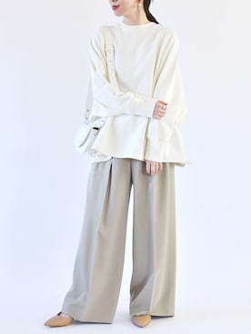 「30代ファッション」｜「アイテム（スウェット）」を使った、naoさん（レディース・156cm）の冬コーディネート