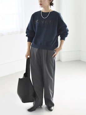 「quaranciel（カランシエル）のquaranciel: スクエアトゥ ローヒール ショート ブーツ（ブーツ）」を使った、naoさん（レディース・156cm）の秋コーディネート