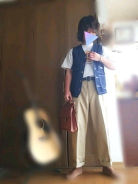 「TCB jeans（ティーシービージーンズ）のアイテム（トップス）」を使った、ゆーだいさん（メンズ・166cm）の夏コーディネート