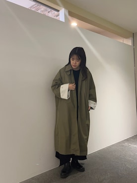 「kbf_ootd」｜「アイテム（ステンカラーコート）」を使った、maikoさん（レディース・159cm）の冬コーディネート