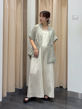 「KBF（ケイビーエフ）のアイテム（ジャケット/アウター）」を使った、maikoさん（レディース・159cm）の夏コーディネート