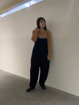 「kbf_ootd」｜「アイテム（サロペット/オーバーオール）」を使った、maikoさん（レディース・159cm）の冬コーディネート