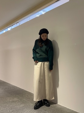 「kbf_ootd」｜「アイテム（ハンチング/ベレー帽）」を使った、maikoさん（レディース・159cm）の冬コーディネート