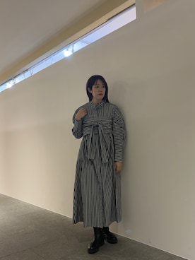 「kbf_ootd」｜「アイテム（シャツワンピース）」を使った、maikoさん（レディース・159cm）の冬コーディネート