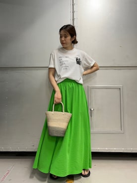 「カコバッグ」｜「アイテム（スカート）」を使った、maikoさん（レディース・159cm）の夏コーディネート