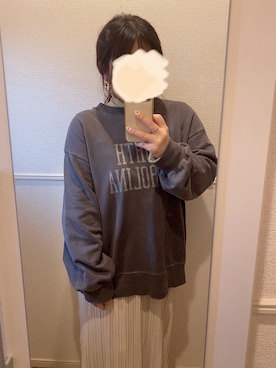 「w closet」｜「アイテム（スウェット）」を使った、さっちゃんさん（レディース・149cm）の冬コーディネート