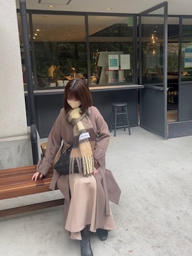 「アクネマフラー」｜まるさん（レディース・162cm）の冬コーディネート