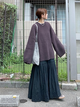 「アイテム（ニット/セーター）」を使った、ＫＲさん（レディース・159cm）の夏コーディネート