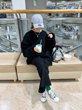 「アイテム（キャップ）」を使った、ＫＲさん（レディース・159cm）の秋コーディネート