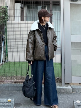 「アイテム（ダウンジャケット/コート）」を使った、ＫＲさん（レディース・159cm）の秋コーディネート