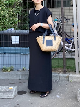 「ショート丈トップス」｜「アイテム（ジャンパースカート）」を使った、ＫＲさん（レディース・159cm）の夏コーディネート