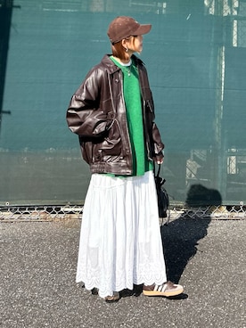 「アイテム（帽子）」を使った、ＫＲさん（レディース・159cm）の秋コーディネート