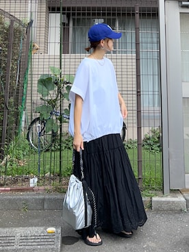 「アイテム（キャップ）」を使った、ＫＲさん（レディース・159cm）の夏コーディネート