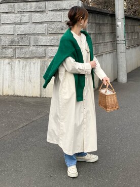 「Samansa Mos2 blue（サマンサモスモスブルー）のアイテム（シャツワンピース）」を使った、ＫＲさん（レディース・159cm）の冬コーディネート